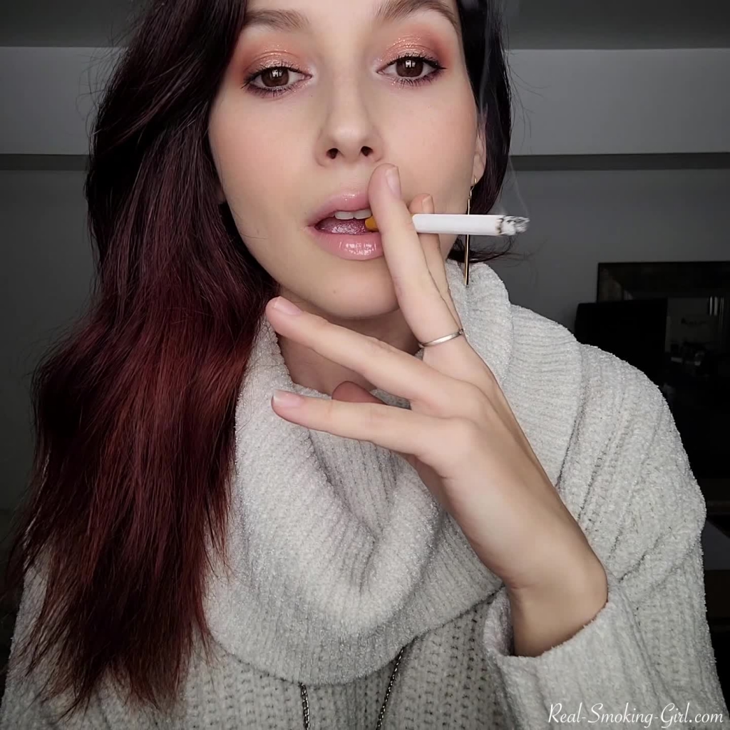 Exclusive Sexy Smoking Sounds And Voice White Turtleneck Real Smoking Official